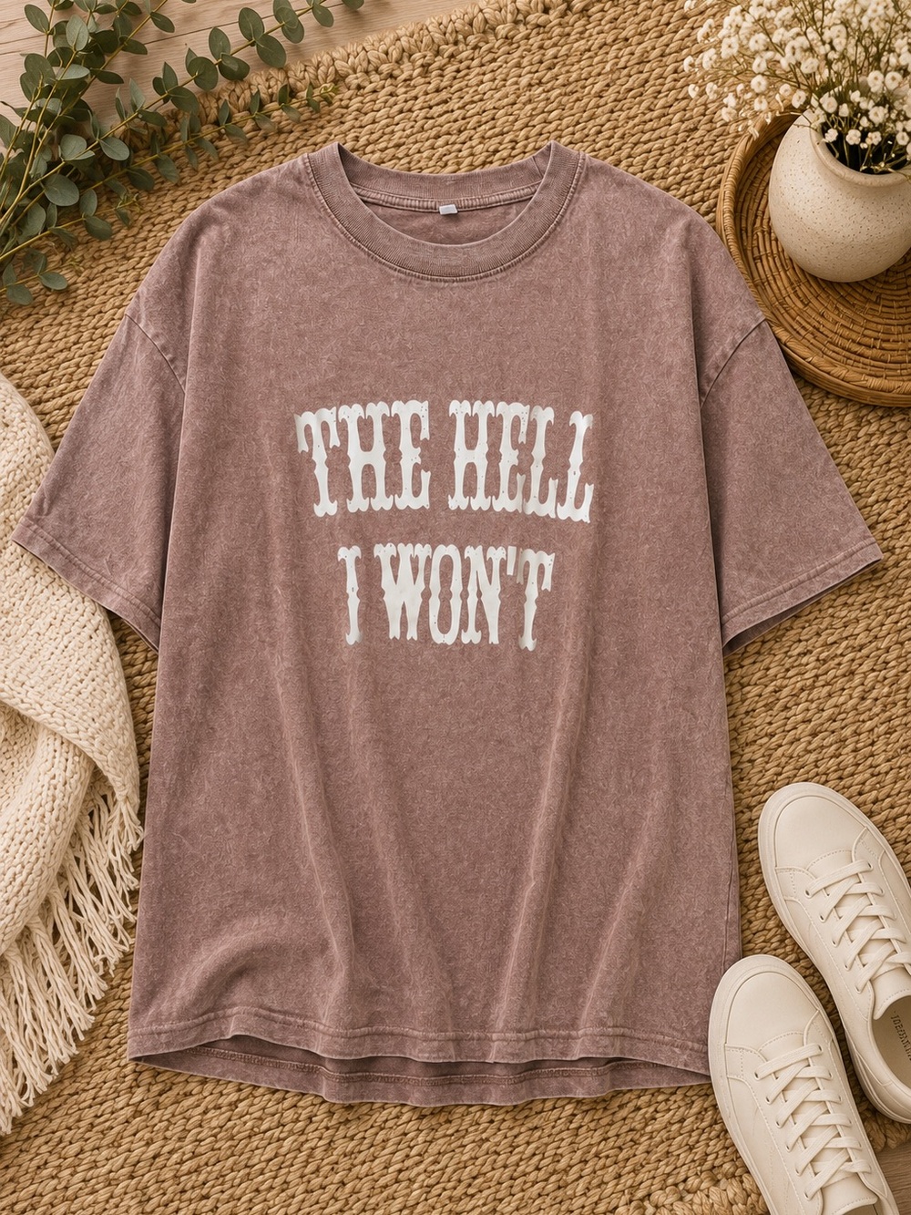 Vintage brown Graphic Tee - THE HELL I WON'T